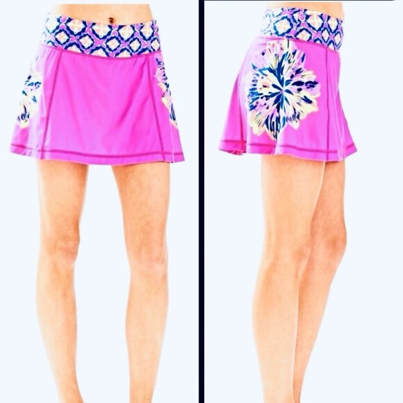 Lilly Pulitzer Sz XL Luxletic Josephine + UPF 50 Skort Multi Summer Sunset